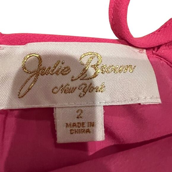 Julie Brown New York barbie pink Belted midi dress size 2 Cocktail Party - Picture 5 of 5
